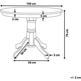 Beliani Esstisch Ø 100 cm braun/weiß