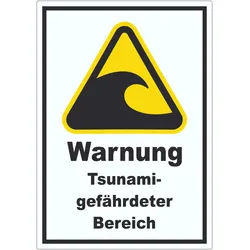 Aufkleber Warnung Tsunami-gefährdeter Bereich A7 (74x105mm)