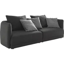 Designwerk Big-Sofa "New York, anmutendes Designsofa", schwarz (charcoal), B:253cm T:100cm, 100% Polyester, Sofas, Big-Sofa, mit schmaler Arm- & Rückenlehne