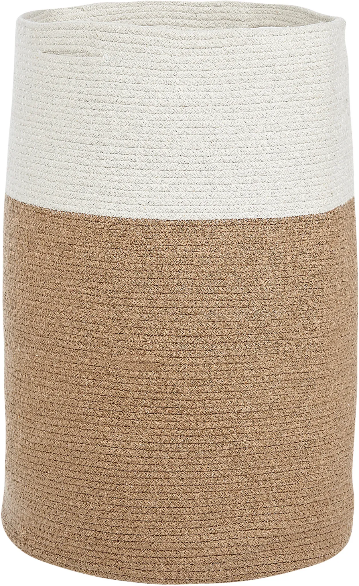 Textilkorb Baumwolle weiß / beige ⌀ 52 cm ARDESEN