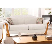 Home Affaire "Milano, bequemes Sofa mit geschwungenen Armlehnen, Landhaus-Stil", beige (sand), B:190cm H:83cm T:81cm, Chenille (70% Polyacryl, 30% Polyester);Chenille (70% Polyacryl, 30% Polyester) auf Korpus und Zierkissen, Sitz und Rücken im
