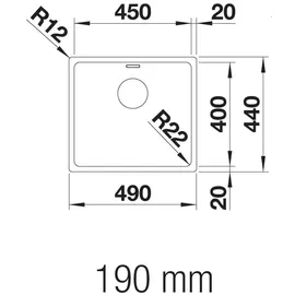 Blanco Andano 450-IF edelstahl seidenglanz + Handbetätigung + InFino