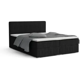 dein schlaf 24 BOXBETT LON IV 160/200 in Cord Schwarz H4 - Schwarz