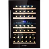 Klarstein Weinkühlschrank 2 Zonen, 132L Getränkekühlschrank, Kleiner Einbau-Weinschrank Schmal, Wein-Kühlschrank mit Glastür, Outdoor Flaschenkühlschrank, Wine Fridge 5-22°C, 35 Flaschen