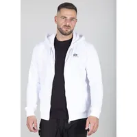 Alpha Industries Basic Zip Hoody SL Kapuzensweatjacke Herren Weiß M