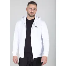 Alpha Industries Basic Zip Hoody SL Kapuzensweatjacke Herren Weiß M