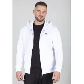Alpha Industries Basic Zip Hoody SL Kapuzensweatjacke Herren Weiß M