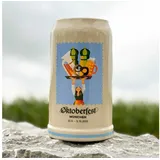 Bavariashop Bierkrug Offizieller Oktoberfestkrug 2025, Steinzeug grau