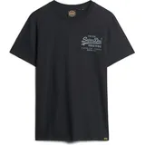Superdry Herren T-Shirt Classic VL HERITAGE CHEST Tee, Gr. XXL, nero black marl - 71211050-XXL