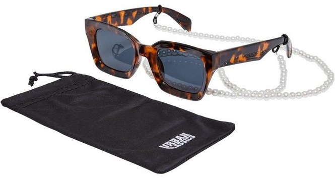 URBAN CLASSICS Sonnenbrille Urban Classics Unisex Sunglasses Poros With Chain braun
