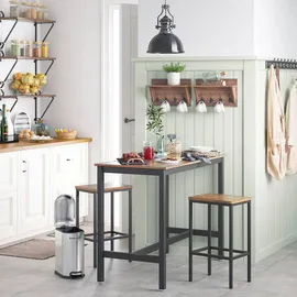 VASAGLE Barhocker 40 x 30 x 65 cm Braun/Schwarz