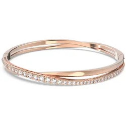 Armreif SWAROVSKI "Twist, 5620552", rosa (roségoldfarben, kristallweiß, kristallweiß), Armbänder, Damen, Metall, mit Swarovski Kristall