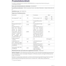 Bauknecht BUC 3C26 X Einbau-Geschirrspüler (unterbaufähig, 598 mm breit, Edelstahl)