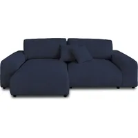best mobilier Garance – Ecksofa beidseitig montierbar - 4-sitzer – aus Cord Nachtblau