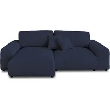 best mobilier Garance – Ecksofa beidseitig montierbar - 4-sitzer – aus Cord Nachtblau
