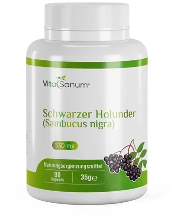 VitaSanum® - Schwarzer Holunder (Sambucus nigra) 330 mg 90 Kapseln