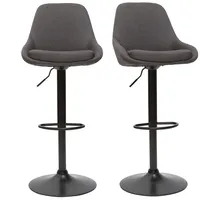 miliboo Höhenverstellbare Barhocker dunkelgrau (2er-Set) HOLO