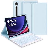 GOOJODOQ für Samsung Galaxy Tab S9 2023 Tastatur Hülle, QWERTZ Abnehmbare Tastatur mit Schutzhülle für Neu Galaxy Tab S9 11 Zoll 2023 (SM-X710/SM-X716B/SM-X718U), Blau