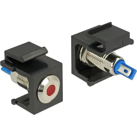 DeLock Keystone LED flach rot 6 V, schwarz