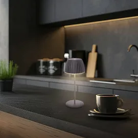 Briloner - Riffle Mini LED Tischlampe Akku LED Lampe, Akku Lampe, German Design Award Winner 2025, 8,5 x 20 cm, Anthrazit