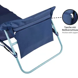 Onvaya Premium Strandmatte mit Rückenlehne | Strandliege faltbar | Strandmatratze dunkelblau | mit Tragegurt | 161 x 55 x 45 cm 2 Stück)