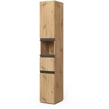 Vicco Torren 30 x 181 cm Hochschrank 2-türig Braun Holz
