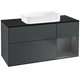 Villeroy & Boch Finion Waschtischunterschrank F712GKHG 120x60,3x50,1cm, Regal rechts Anthracite matt, Midnight Blue Matt Lacquer