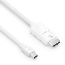 PureLink Premium Aktives 4K mini DisplayPort / HDMI Kabel – 1,50m, weiß, Mini Di