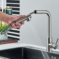 Wasserhahn Küche Hochdruck Edelstahl Küchenarmatur mit Brause Ausziehbar Armatur