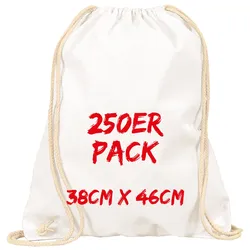 Texxilla Turnbeutel Mehrpack mit robusten Zugbändern, Weiß, weiß