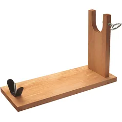 Wellhome Well Home - Schinkenständer aus Kiefernholz 40x16x23 cm, mit Halterung und Befestigung aus Edelstahl