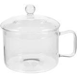HOLIDYOYO Glastopf Mit Deckel Glastopf Kochtopf Mit Deckel Und Griff Glaskochgeschirr Kochtopfset Für Suppe Milch Babynahrung Nudeln Nudeln Müsli