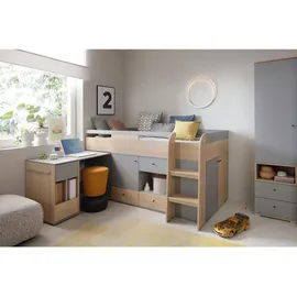 Deine Möbel 24 OLAF 08 90 x 200 cm Grau/Eiche