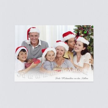 Moderne Weihnachtskarten (5 Karten) selbst gestalten, Weihnachtslied - Weiß