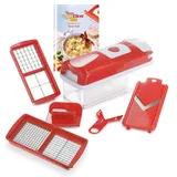 Genius Nicer Dicer Smart | 6 Pieces | Food-Chopper | Multi-Cutter | Slicer | Slicing | Grating | Dicing | Fruit + Vegetable Mandolin | NEW