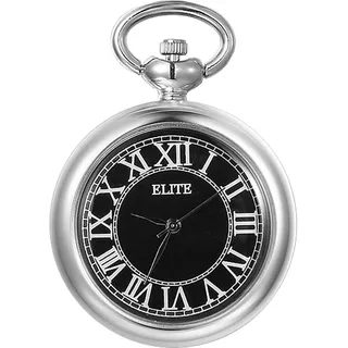 JewelryWe Karabineruhr Taschenuhr mit Schlüsselanhänger: Römische Ziffern Schwarz Zifferblatt Karabiner Uhr Analog Quarz Schlüsselring Schlüsselbund Uhr für Ärzte Krankenschwestern Sanitäter Köche