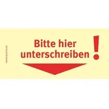 Bizstix BIZSTIX® Haftmarker Bitte hier unterschreiben!" Papier, beschriftbar, 5 x 100 Streifen, gelb