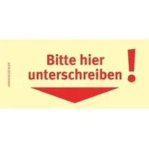 Bizstix BIZSTIX® Haftmarker Bitte hier unterschreiben!" Papier, beschriftbar, 5 x 100 Streifen, gelb
