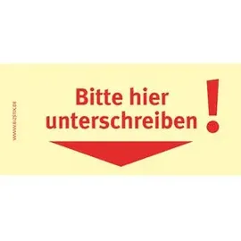Bizstix BIZSTIX® Haftmarker Bitte hier unterschreiben!" Papier, beschriftbar, 5 x 100 Streifen, gelb