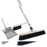 BawiTec Besen Set Kehrbesen XL 60 cm Schwarz