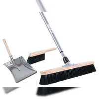 BawiTec Badewien Besen Set Kehrbesen XL 60 cm Schwarz