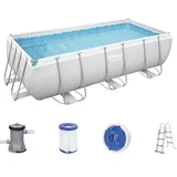 Bestway® Power SteelTM Frame Pool-Set mit Filterpumpe 404 x 201 x 100cm,lichtgrau