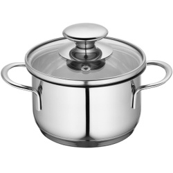 Küchenprofi Mini Kochtopf, Küchentopf inklusive Glasdeckel mit Dampfloch, für energiesparendes Sichtgaren, Volumen: 650 ml