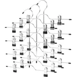 Hosenbügel platzsparend, Metall kleiderbügel mit klammern,3er Set, Mehrfach-Rockbügel mit Clips
