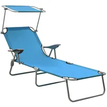 furnicato Sonnenliege 71,5 x 108,5 x 188 cm Blau