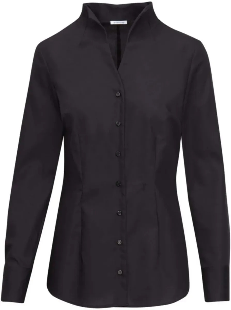 Seidensticker Damen Popeline Bluse mit Kelchkragen langarm 118201 black 34