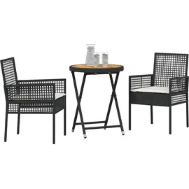 vidaXL Bistroset 3-tlg. Schwarz