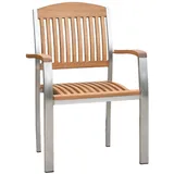 Merxx Keros Stapelsessel 2er Set 58 x 60 x 84 cm silber/weiß