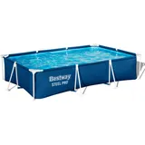 BESTWAY Steel Pro Frame Pool ohne Pumpe 300 x 201 x 66 cm, dunkelblau, eckig