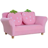 Homcom Kindersofa,, Rosa, Holz, 53x48x90 cm, Kinder- & Jugendzimmer, Kindermöbel, Kindersitzmöbel & -tische, Kindersessel & -sofas
